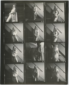 Vintage BRUCE WARLAND Original Contact Sheet Photo Nude Stamped