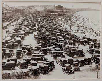 Vintage Photograph Autos at Nantasket Beach, Mass 1921