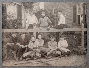 Scarce Museal Cabinet Photo Antique 1910s Baseball Team Boys