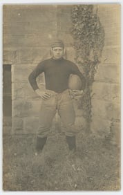 Antique / Vintage Photo Postcard Football Player, 1930s