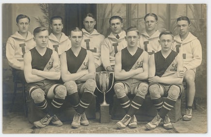 Antique RPPC Wrestling Team Champions Lehigh University 1910s