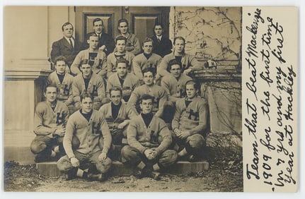 Antique / Vintage Photo Postcard Football Team, Hackley 1909