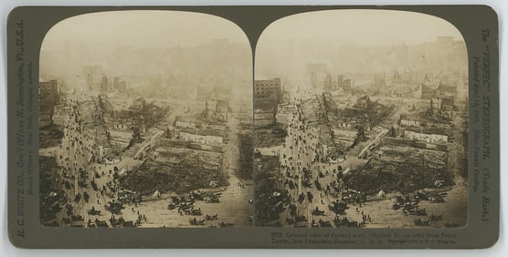 Antique Stereoview View San Francisco Disaster, 1903