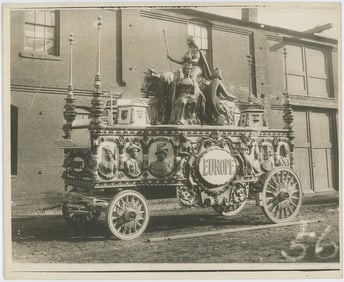 Vintage Photo Circus Parade Wagon Copy Rated & Stamped