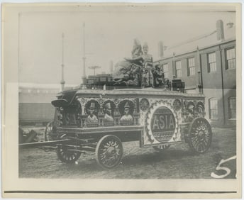 Vintage Photo Circus Parade Wagon Copy Rated & Stamped
