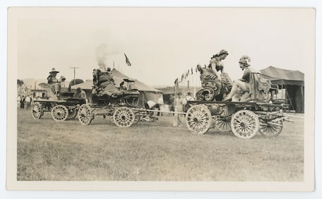 Vintage Photo Circus Parade Wagon Copy Rated & Stamped