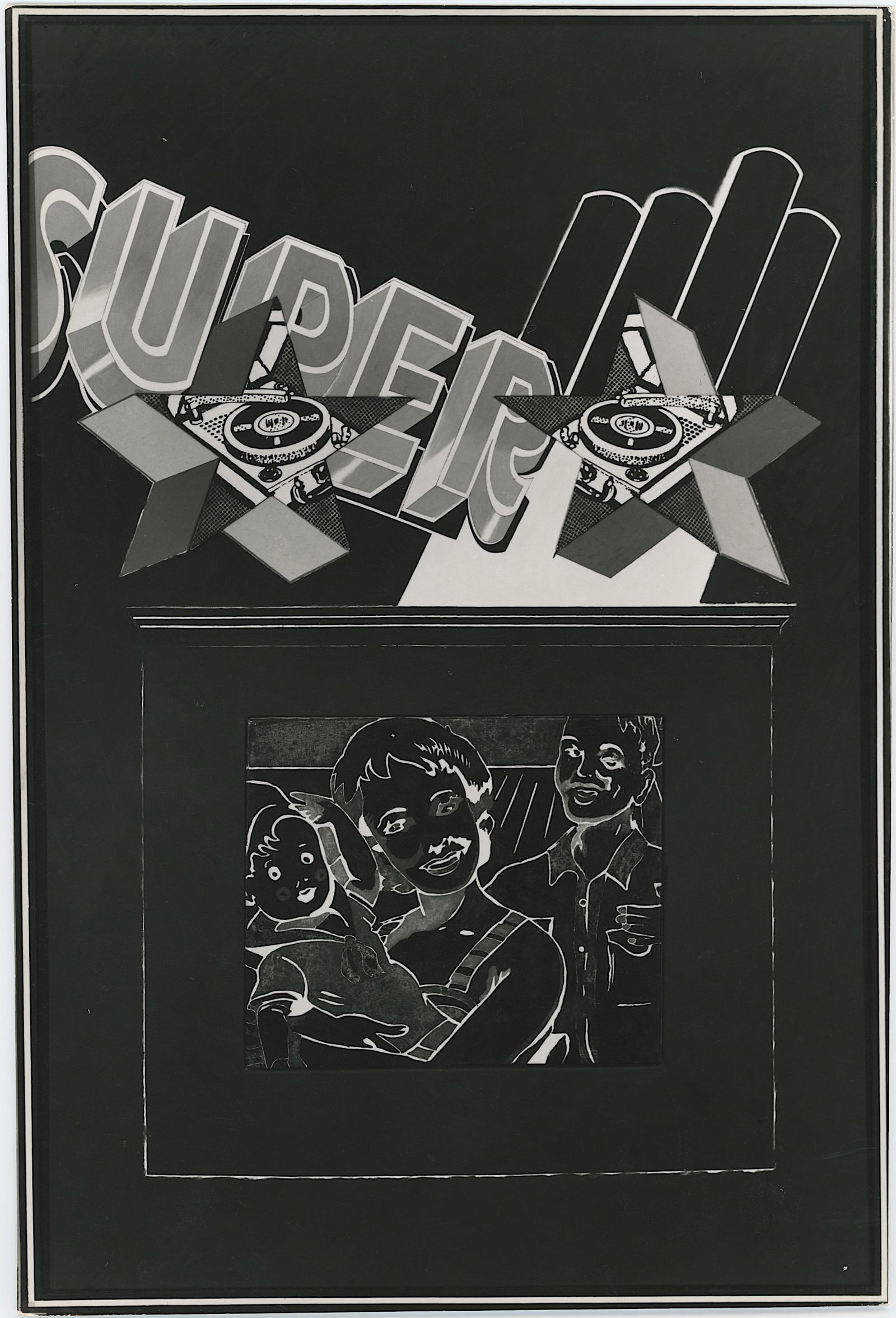 PETER PHILLIPS Vintage Original Glossy Gelatin Print (c. 1960s) POP Art: Peter Phillips - British (1939-2025) was born in Birmingham, England, and studiedat the Birmingham College of Art and at the Royal College of Art (RCA). Phillips emerged as one of the leading figures