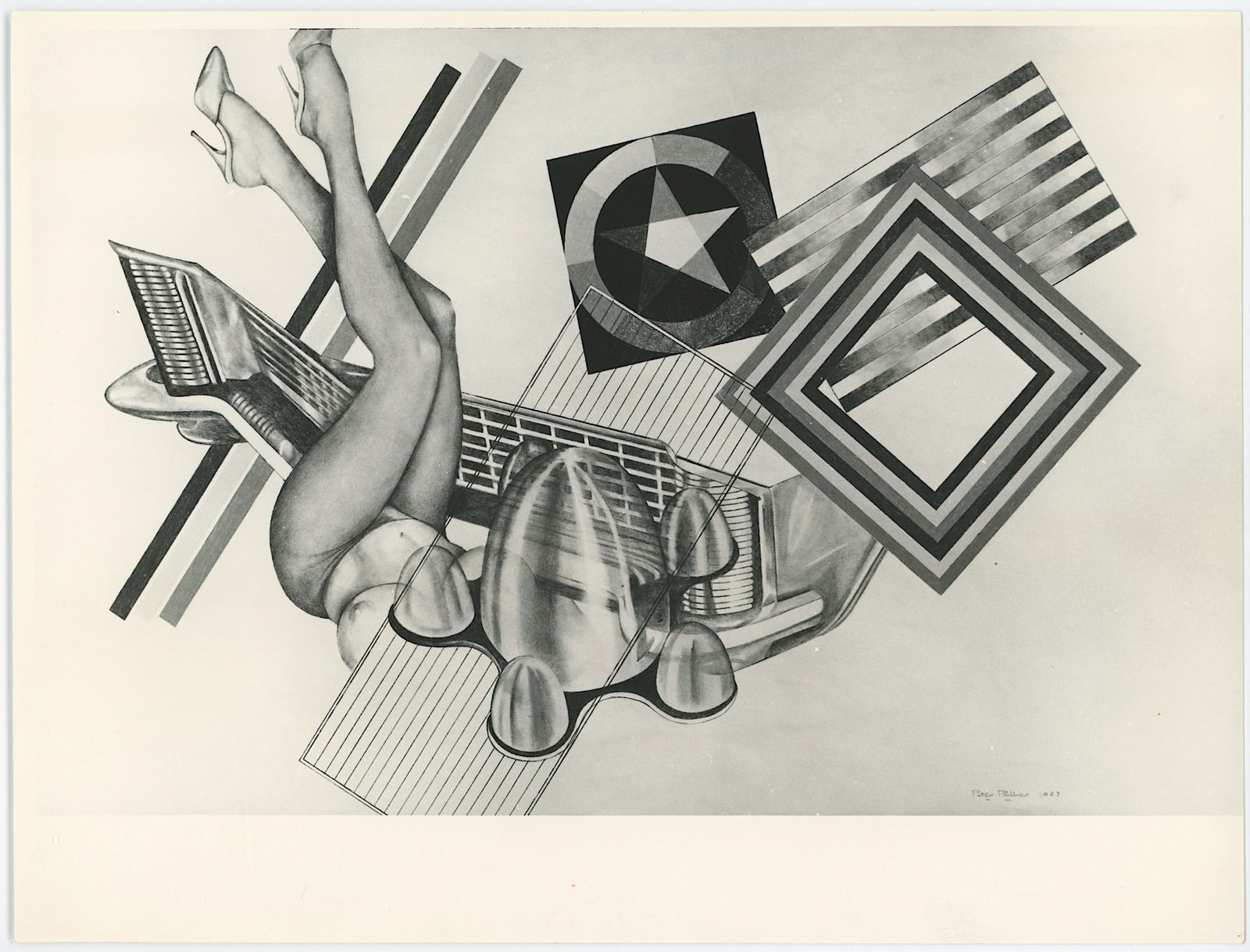 PETER PHILLIPS Vintage Original Glossy Gelatin Print (c. 1960s) POP Art: Peter Phillips - British (1939-2025) was born in Birmingham, England, and studiedat the Birmingham College of Art and at the Royal College of Art (RCA). Phillips emerged as one of the leading figures