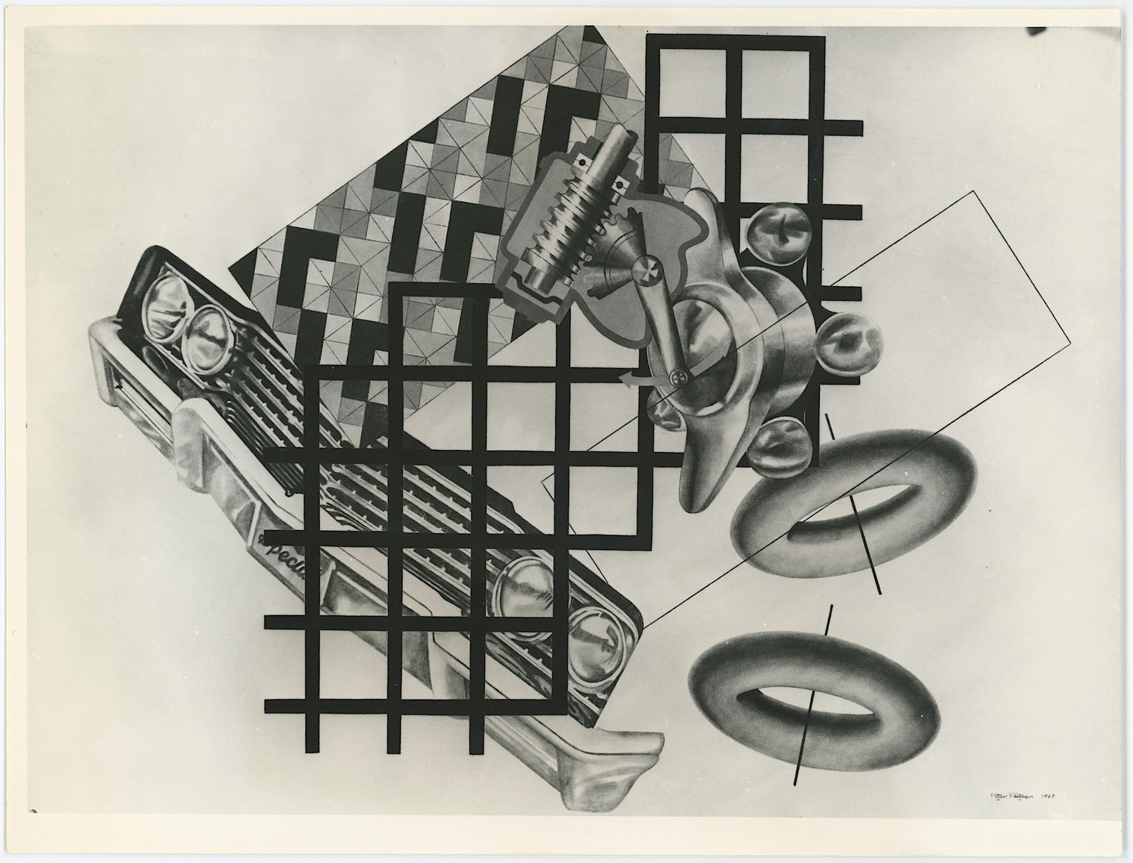 PETER PHILLIPS Vintage Original Glossy Gelatin Print (c. 1960s) POP Art: Peter Phillips - British (1939-2025) was born in Birmingham, England, and studiedat the Birmingham College of Art and at the Royal College of Art (RCA). Phillips emerged as one of the leading figures