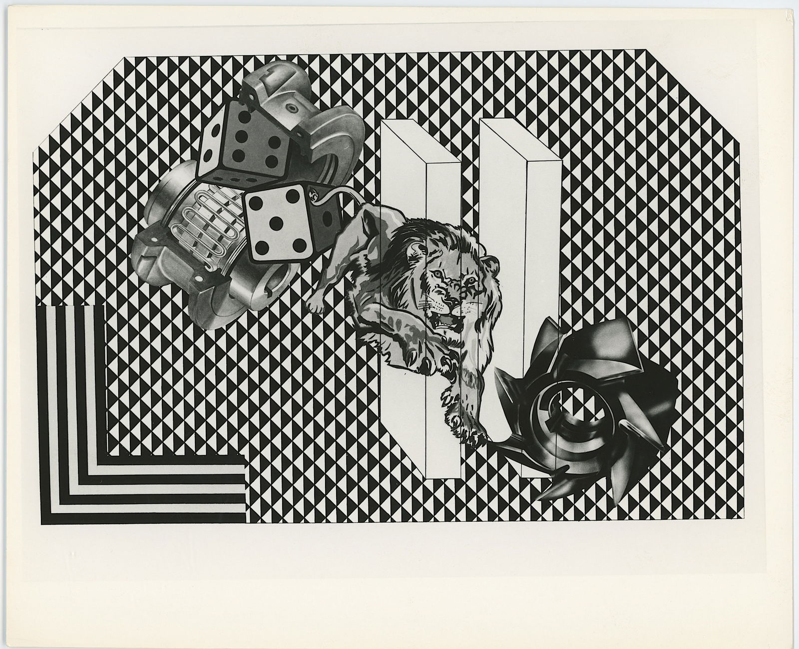 PETER PHILLIPS Vintage Original Glossy Gelatin Print (c. 1960s) POP Art: Peter Phillips - British (1939-2025) was born in Birmingham, England, and studiedat the Birmingham College of Art and at the Royal College of Art (RCA). Phillips emerged as one of the leading figures