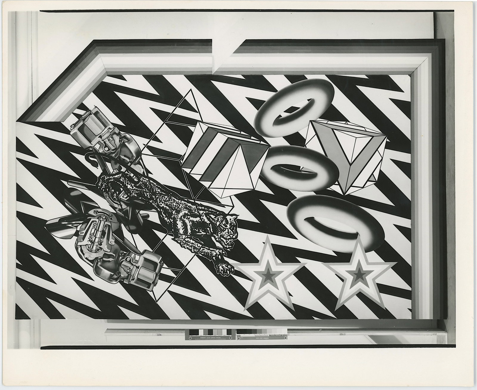 PETER PHILLIPS Vintage Original Glossy Gelatin Print (c. 1960s) POP Art: Peter Phillips - British (1939-2025) was born in Birmingham, England, and studiedat the Birmingham College of Art and at the Royal College of Art (RCA). Phillips emerged as one of the leading figures