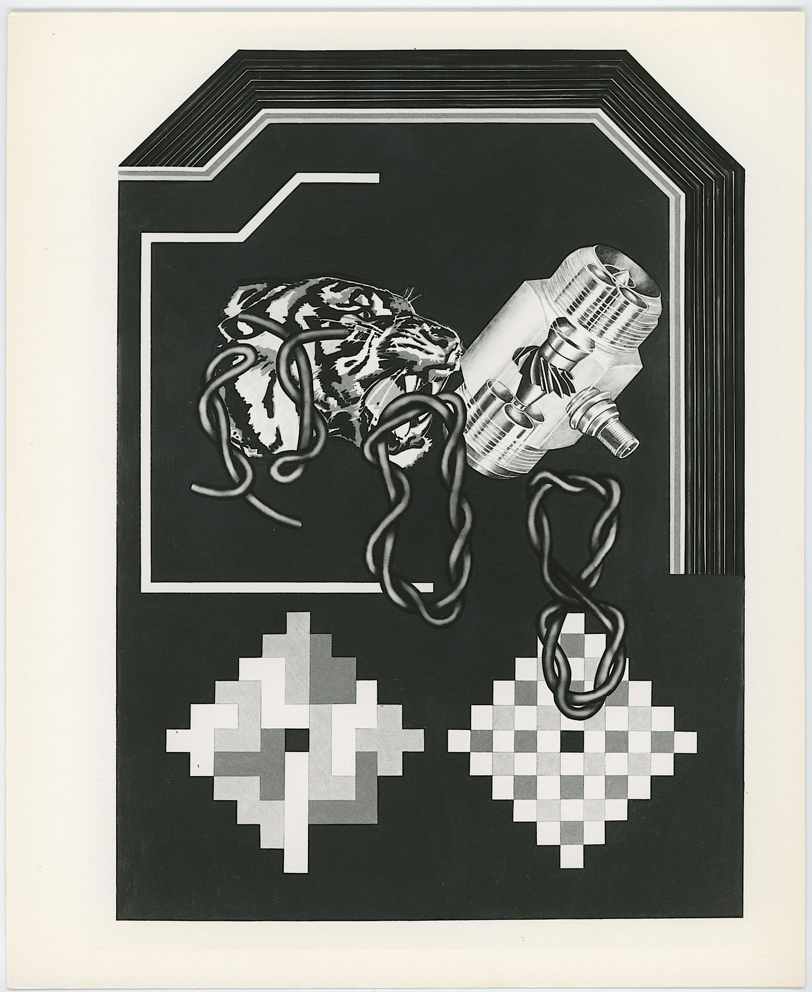 PETER PHILLIPS Vintage Original Glossy Gelatin Print (c. 1960s) POP Art: Peter Phillips - British (1939-2025) was born in Birmingham, England, and studiedat the Birmingham College of Art and at the Royal College of Art (RCA). Phillips emerged as one of the leading figures