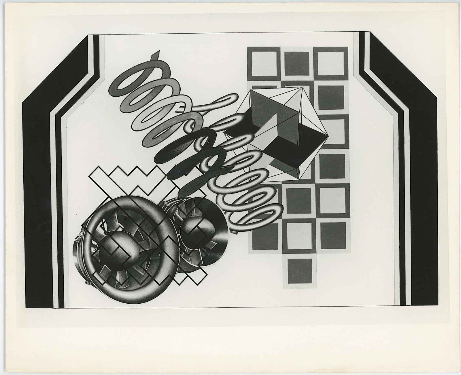 PETER PHILLIPS Vintage Original Glossy Gelatin Print (c. 1960s) POP Art: Peter Phillips - British (1939-2025) was born in Birmingham, England, and studiedat the Birmingham College of Art and at the Royal College of Art (RCA). Phillips emerged as one of the leading figures