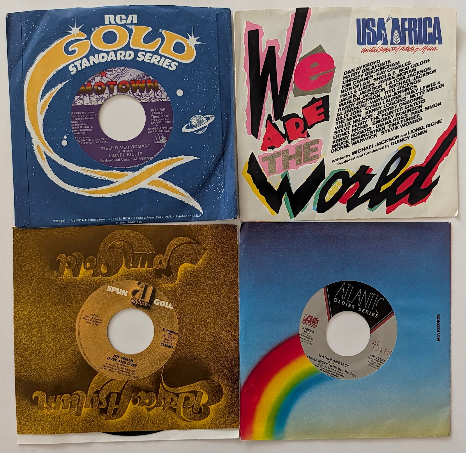 Vintage Set 4 Original Vinyl Records 45 rpm: The provenance of this lot is from a quality collector in RI. We have included quality scans to show it's actual condition. This lot is located in Boca Raton, Fl and its shipment will be made directly