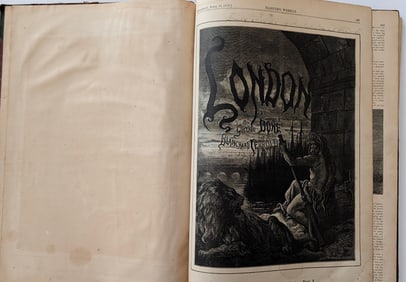 Antique Harper's Weekly: Journal Of Civilization, Hardbound 1872 and 1873