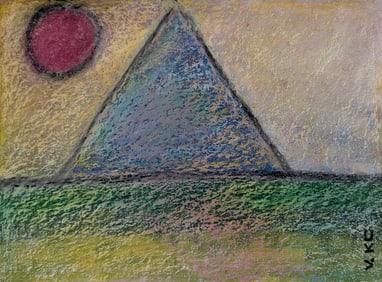 Neo-Expressionist Oil Pastel Painting, Signed FRIEND 84 NYC - 1984