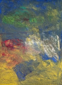 Neo-Expressionist Oil Pastel Painting, Signed FRIEND 84 NYC - 1984