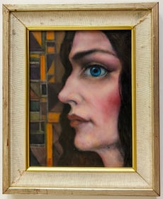 D. RANSI Oil on Canvas 20th. C. Modern Woman Portrait