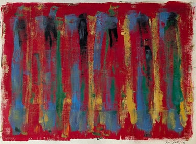 SEAN SCULLY  1984 Oil on Paper Expressionism Abstract Signed