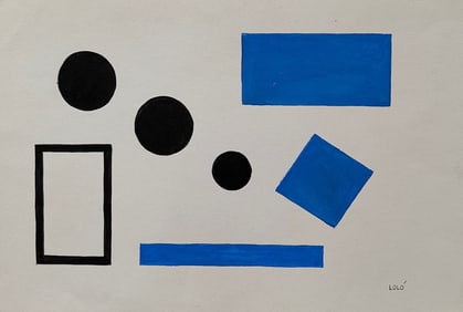 LOLÓ Soldevilla (1901-1971) oil on Paper Abstract Untitled