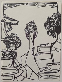 EMILIO SAUMA Original Signed Drawing, 2011