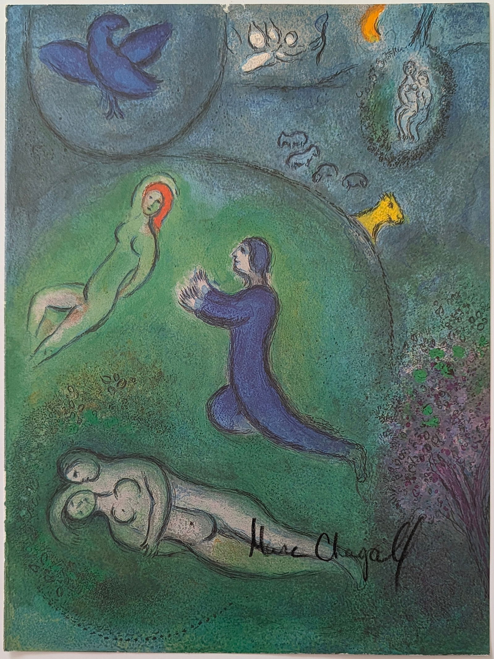 Hand Signed Litograph (From Book) by MARC CHAGALL (1 of 3)
