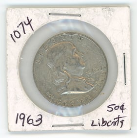 Collectible Silver Coin 50 Cents Franklin 1963