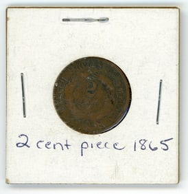 1865, U.S. Collectible Coin 2 Cents