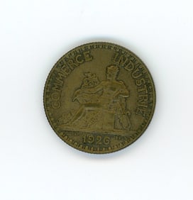1926 France 2 Francs Chambers De Commerce de France
