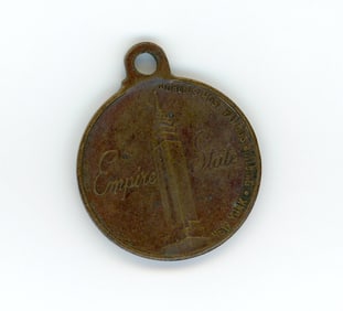 Vtg Empire State Building Seven Wonders New York NY Keychain Tag Fob Coin Medal