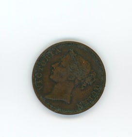1845 West India Queen Victoria One Cent