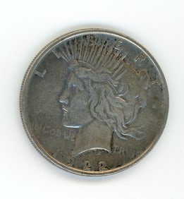 1922 U.S. One Silver Peace Dollar Coin