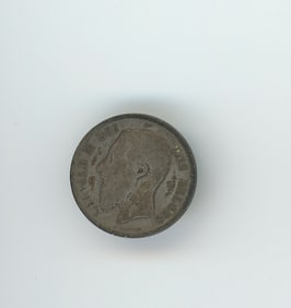 1886 Belgium Leopold II 50 Cents Coin