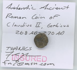 Authentic Ancient Roman Coin Claudius II Gothicus 268 AD - 270 AD