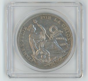1934 Republica Peruana Un Sol Silver Coin
