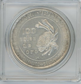 1973 Banco Central de Peru 100 Soles Silver Coin