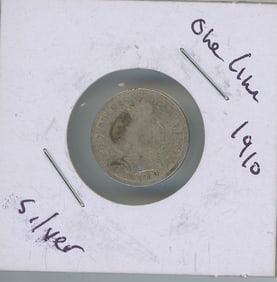 1910 U.S One Dime Silver Coin