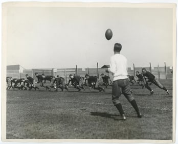 Antique Vintage Historical Press Photo Football College
