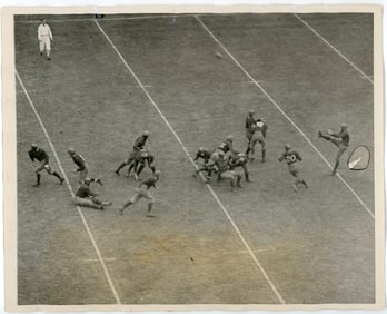 Antique Vintage Historical Press Photo Football College