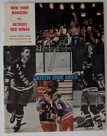 1969 New York Rangers vs Detroit Red Wings Program