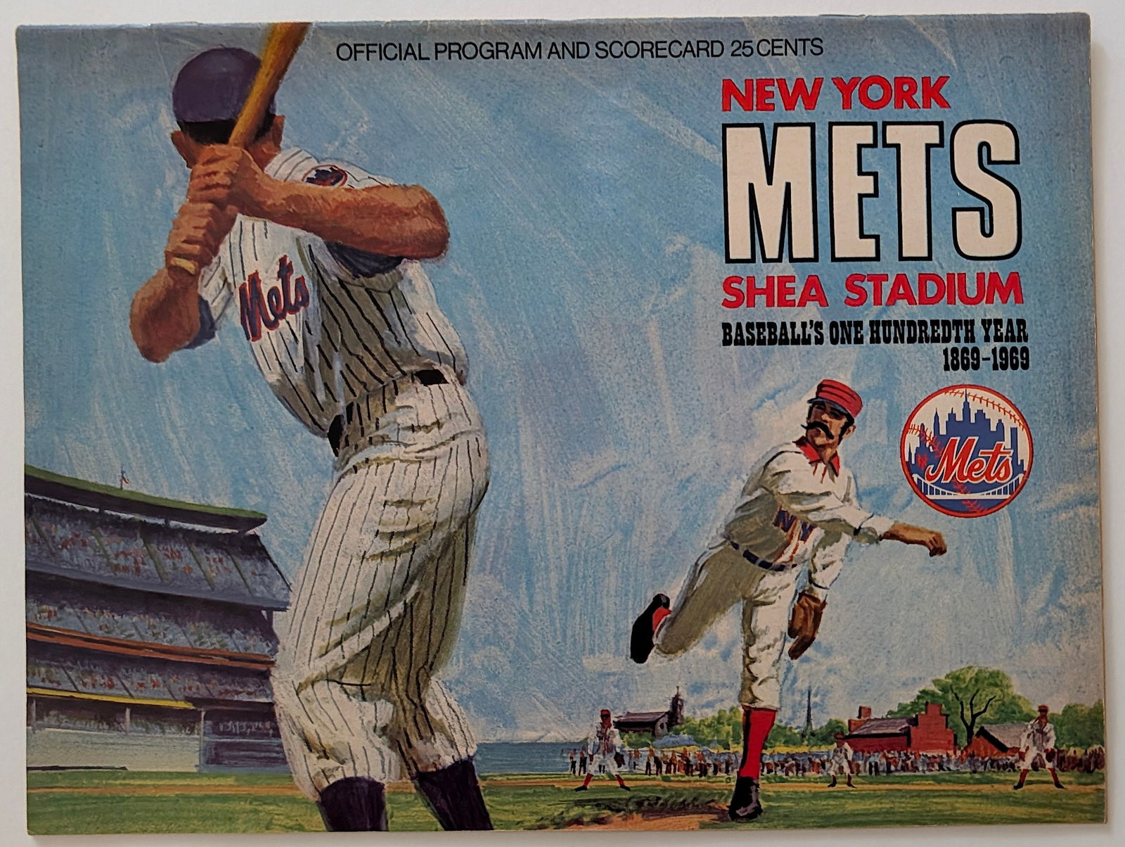1969 N.Y. METS OFFICIAL PROGRAM AND SCORECARD Baseball's 100TH Year (1 of 6)