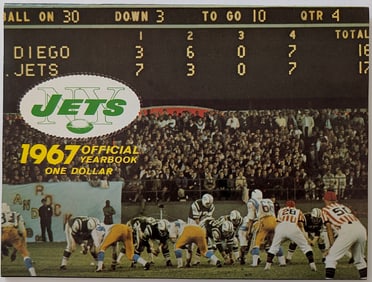 1967 NFL N. Y. JETS Official Yearbook Wonderful Gravures
