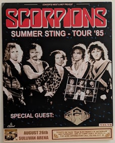 Poster Cardstock Rep. The Scorpions Band Tour '85