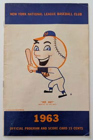1963 New York Mets Baseball Program vs SF Giants Partially Scored