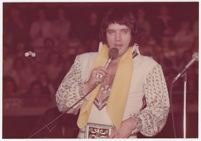 Scarce Original Vintage 1970s ELVIS PRESLEY Photo 3.5" x 5"