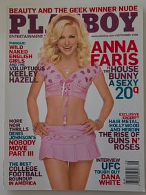 PLAYBOY MAGAZINE SEPTEMBER 2008, ANNA FARIS, GUNS AND ROSES