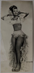 Vintage Salsa Dancer Photo CELIA CRUZ (?) 8.5" x 3.75"