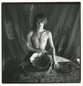 PAUL KANTNER WITH A BOWL OF MARIJUANA  PHOTO BY HERB GREENE