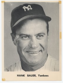 1955 1957 New York Yankees Hank Bauer Picture Baseball Card