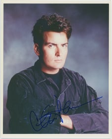 Autographed Photo by CHARLIE SHEEN Signed